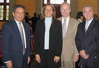 Daniel Goni Diaz, President of the Mexican Red Cross; Margarita Zavala de Calderon, First Lady of Mexico; Lincoln McCurdy, President of TCA; William Gil, Vice Presient Congressional Hispanic Caucus Institute at the Presidential Residence in Mexico City.